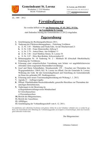 GR-Sitzung vom 15.03.2012 (83 KB) - .PDF - St. Lorenz
