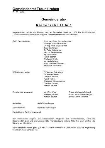 Gemeinderat Sitzungsprotokoll (643 KB) - .PDF - Traunkirchen