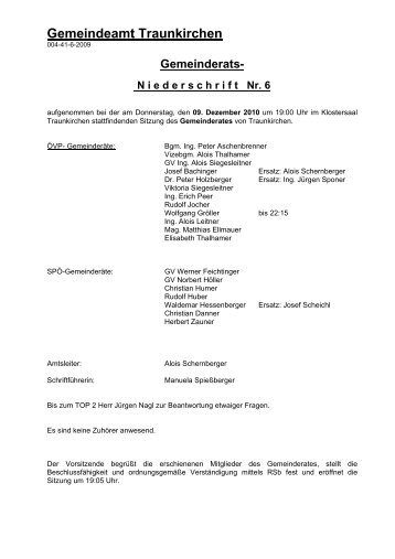 Gemeinderat Sitzungsprotokoll (206 KB) - .PDF - Traunkirchen