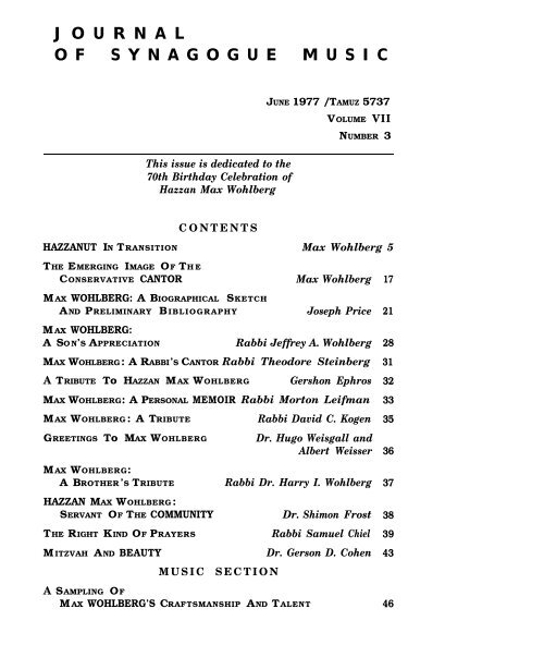 Volume 7, Number 3 - Cantors Assembly