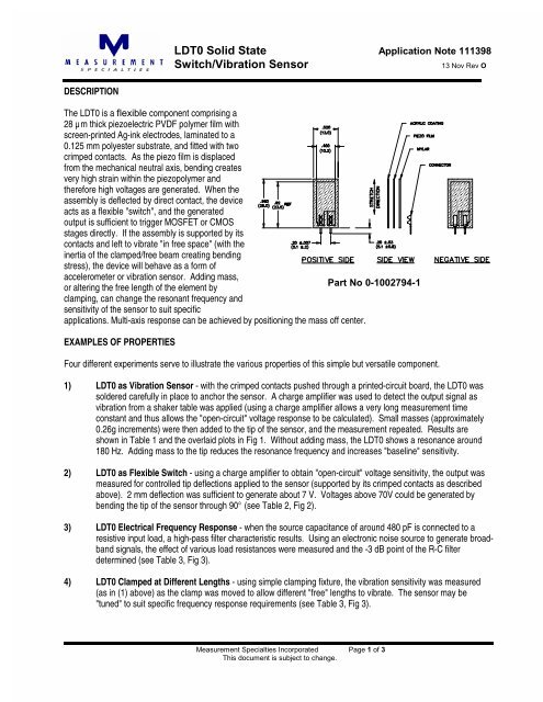 LDT0 Solid State Switch/Vibration Sensor - EHAG Electronic ...