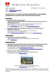 Verzeichnis Bauland und Bauprojekte Gemeinde Eggenwil (Stand ...