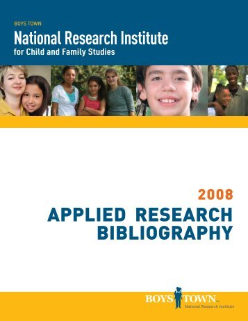 APPLIED RESEARCH BIBLIOGRAPHY - Boys Town