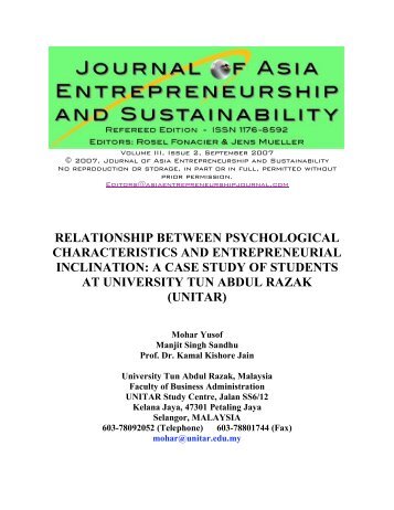 Relationship between psychological characteristics - Journal of Asia ...