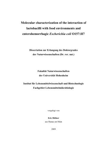 Molecular characterization of the interaction of lactobacilli with food ...