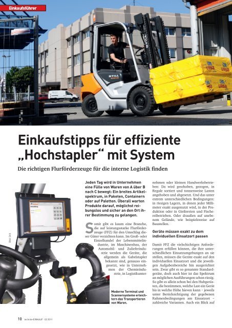 Ausgabe 2 / 2011 - technik + EINKAUF