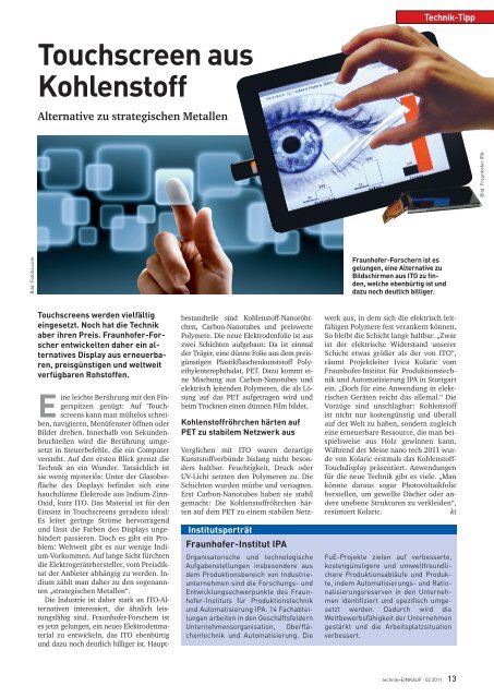 Ausgabe 2 / 2011 - technik + EINKAUF