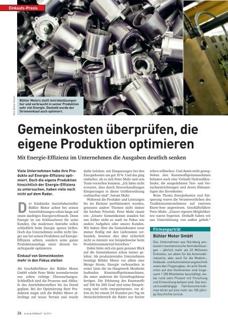 Ausgabe 2 / 2011 - technik + EINKAUF