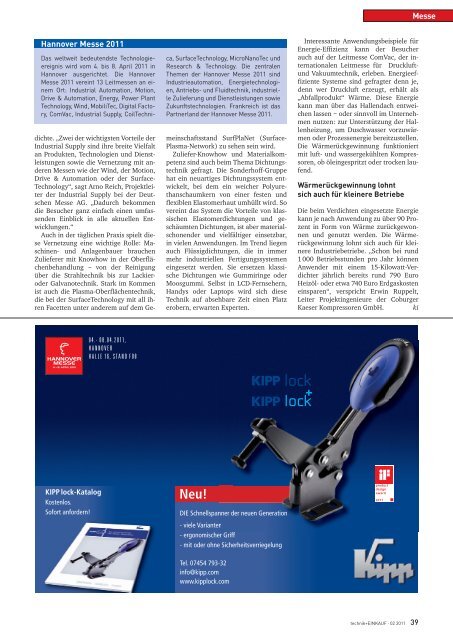 Ausgabe 2 / 2011 - technik + EINKAUF