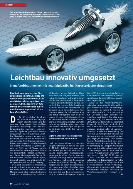 Ausgabe 2 / 2011 - technik + EINKAUF