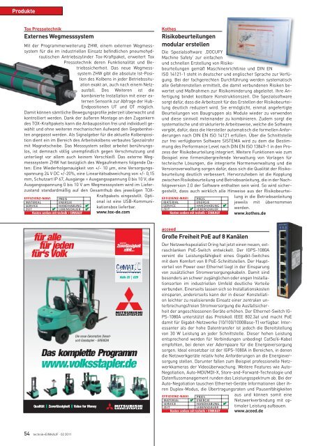 Ausgabe 2 / 2011 - technik + EINKAUF