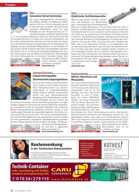 Ausgabe 2 / 2011 - technik + EINKAUF