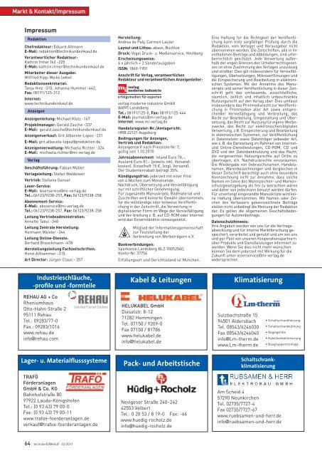 Ausgabe 2 / 2011 - technik + EINKAUF