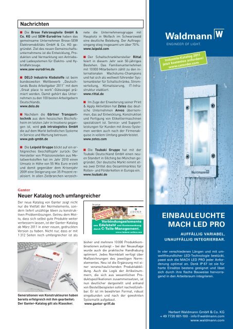 Ausgabe 2 / 2011 - technik + EINKAUF