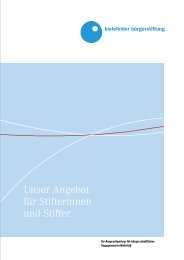 Unser Angebot für Stifterinnen und Stifter - Bielefelder Bürgerstiftung