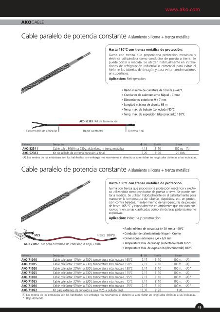 Tarifa Catálogo - Mateinsa