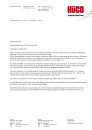 REACH Verordnung Kundeninformation der HÜCO Automotive GmbH