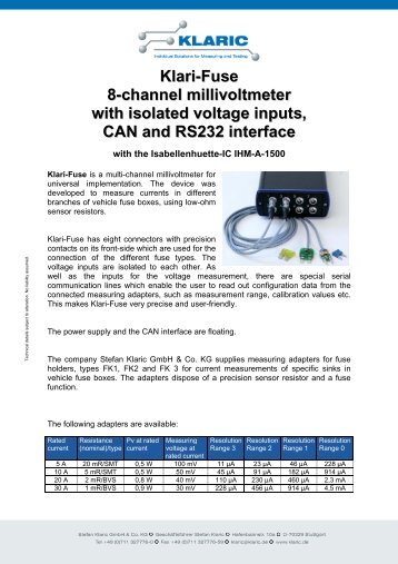 Klari-Fuse 8-channel millivoltmeter with isolated voltage ... - Klaric