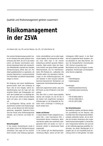 Risikomanagement in der ZSVA