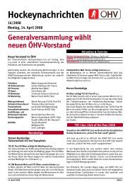 Hockeynachrichten - Österreichischer Hockeyverband