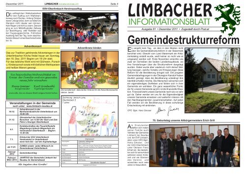 Gemeindestrukturreform - Gemeinde Limbach bei Neudau