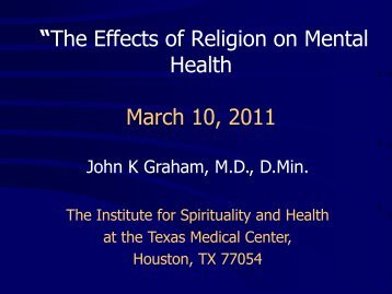 Effect of Religion on Mental Health - Institute for Spirituality and ...