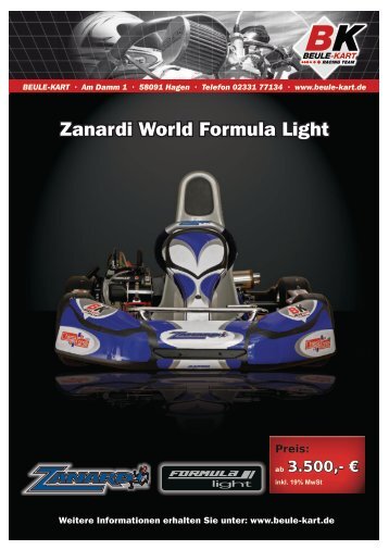 Zanardi World Formula Light - Beule Kart