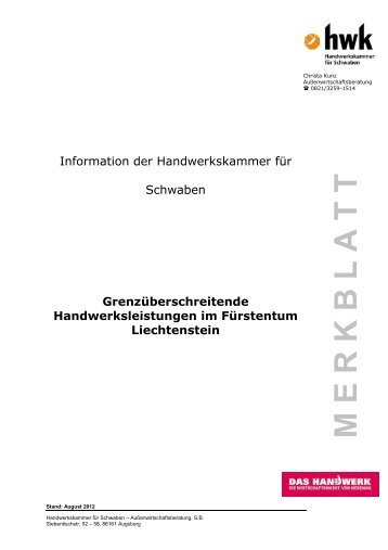 Handwerksleistungen in Liechtenstein