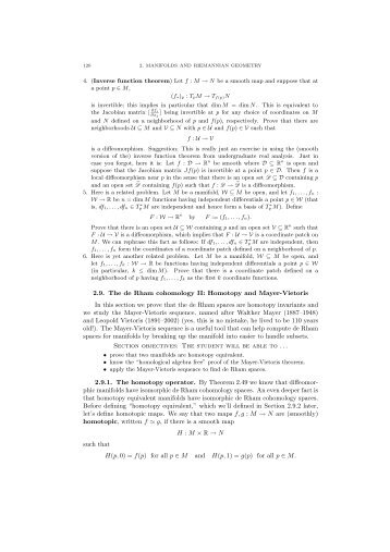 2.9. The de Rham cohomology II: Homotopy and Mayer-Vietoris In ...