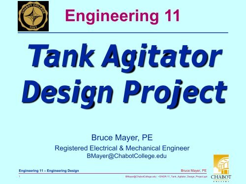 P5 - Tank Agitator Design Project, Chabot College - Discovery Press