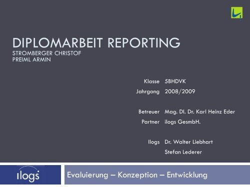 Diplomarbeit Reporting