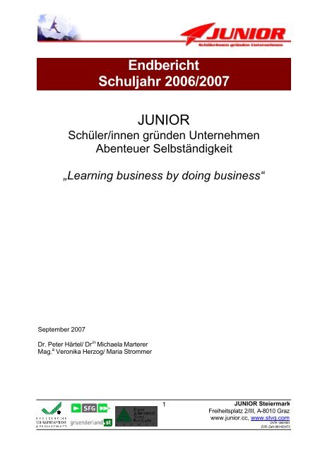 Jahresbericht JUNIOR Steiermark 2007.pdf - Junior.cc