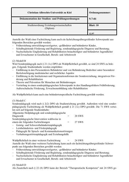 Christian-Albrechts-Universität zu Kiel Ordnungsnummer - Institut für ...