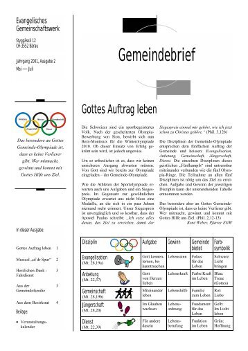 Gemeindebrief 2001-2 - Gottes Auftrag leben.pub - im EGW Bärau