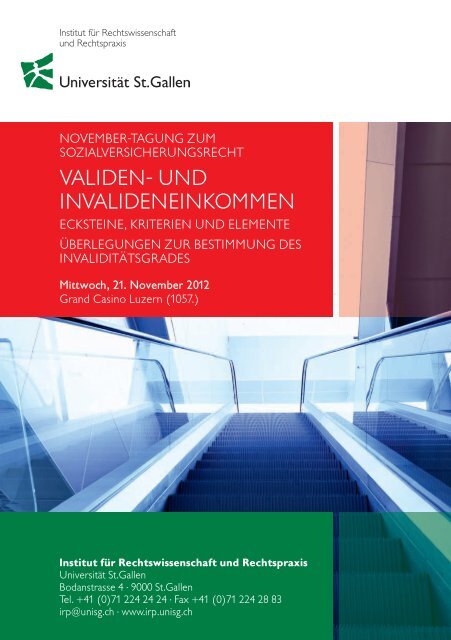 VALIDEN- UND INVALIDENEINKOMMEN - IRP - Universität St.Gallen