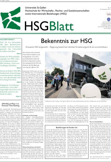 Bekenntnis zur HSG - beim KMU-HSG - Universität St.Gallen