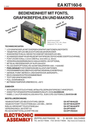 EA KIT160-6 - ELECTRONIC ASSEMBLY