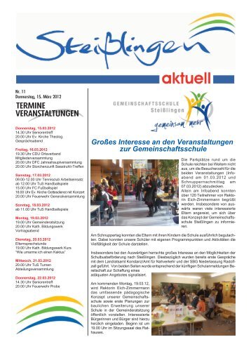 Das Mitteilungsblatt zum Herunterladen - Steißlingen