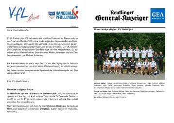 Ausgabe 14 - 2010/2011 | VfL - VfL Pfullingen