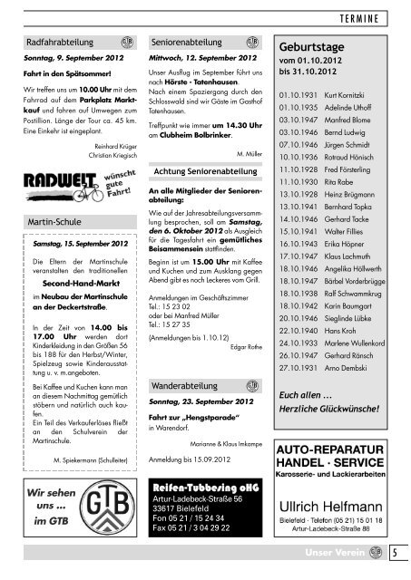 Ausgabe September 2012 - Gadderbaumer Turnverein v. 1878 eV ...