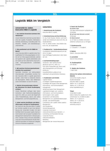 Logistik MBA im Vergleich - MBA, Supply Chain Management, SCM ...