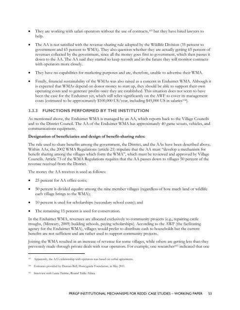 Institutional Mechanisms for REDD+ - Case Studies Working Paper