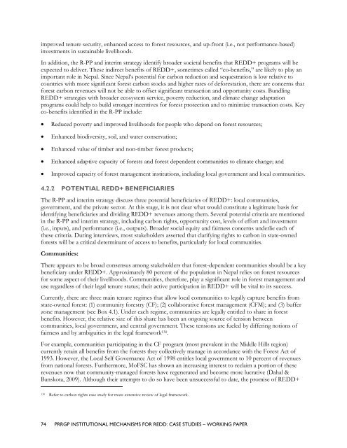 Institutional Mechanisms for REDD+ - Case Studies Working Paper