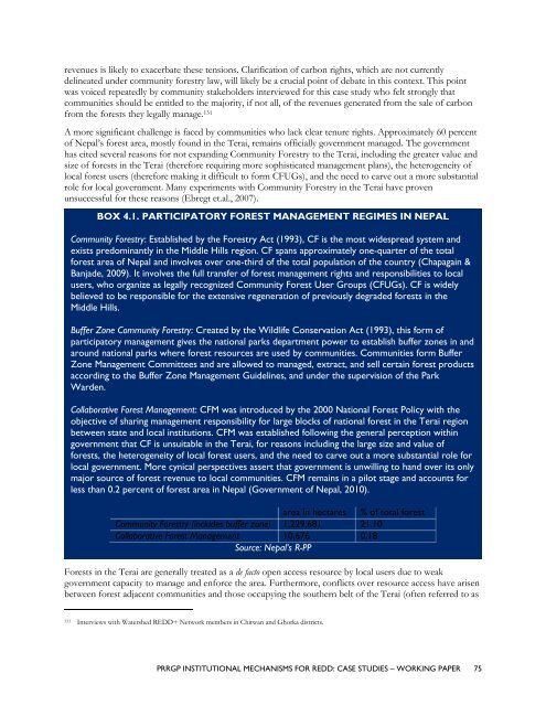 Institutional Mechanisms for REDD+ - Case Studies Working Paper