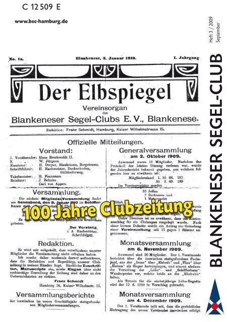 Ausgabe 03/2009 - Blankeneser Segel-Club eV