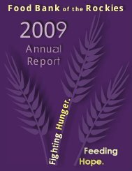 Annual Report - Food Bank of the Rockies - Convio