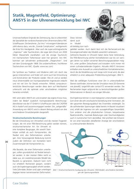 FEM: Software • Schulung Entwicklung • Berechnung ... - CADFEM.CH