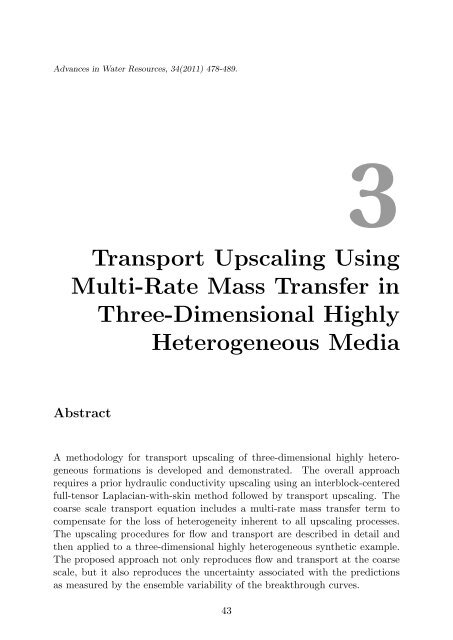 Upscaling and Inverse Modeling of Groundwater Flow and Mass ...