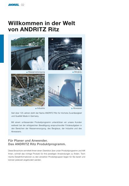 ANDRITZ Ritz Produktprogramm Pumpen und Motoren