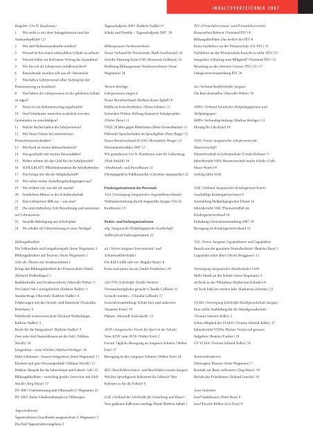 Inhaltsverzeichnis 2007 - alv